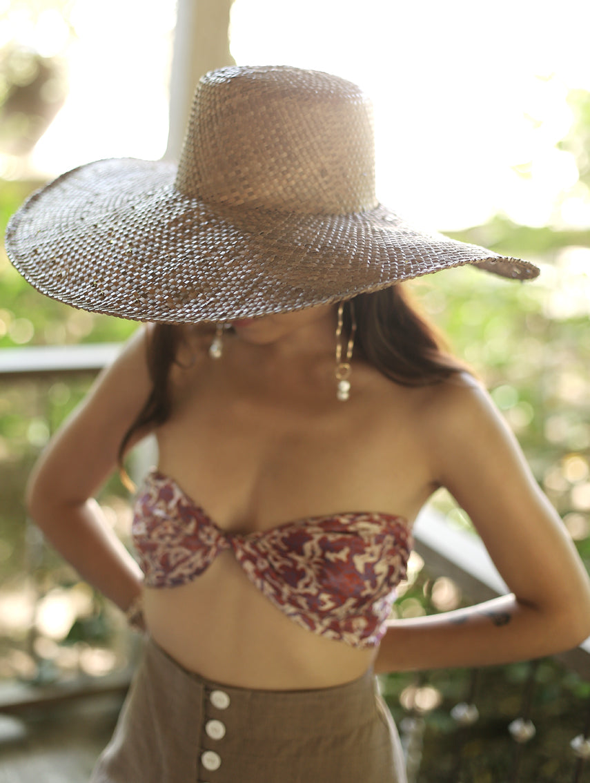 Ivy's Crown Wide Round Palm Straw Hat