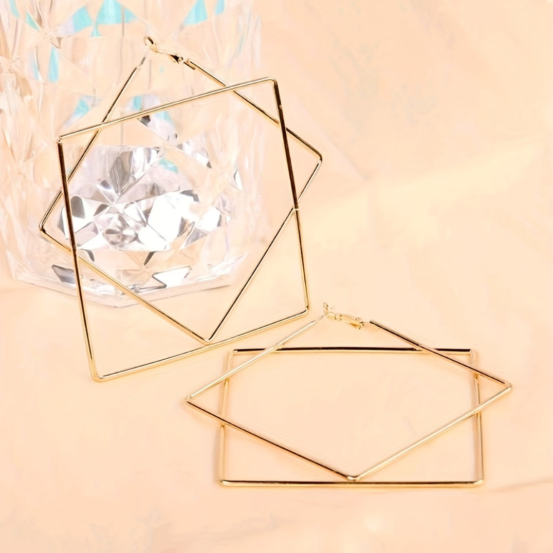 Muse Essentials - Personality Geometric Square Hoop Earrings