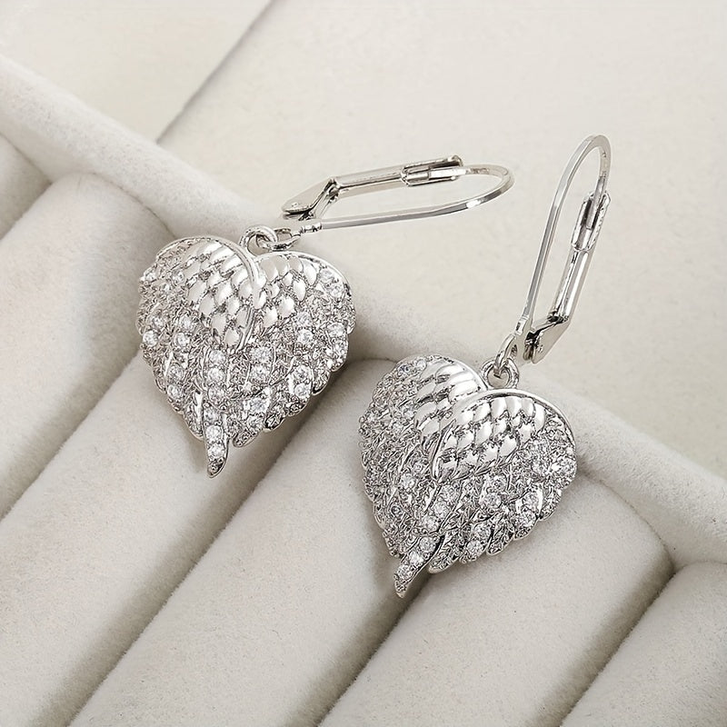 Muse Essentials - Elegant Heart Circle Earrings with Micro Paved Zirconia