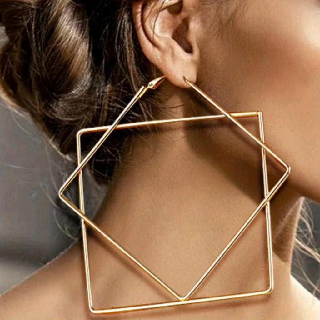 Muse Essentials - Personality Geometric Square Hoop Earrings