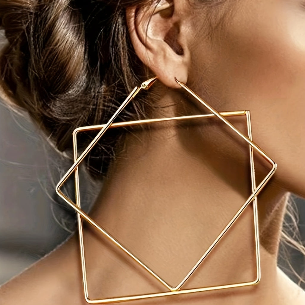 Muse Essentials - Personality Geometric Square Hoop Earrings