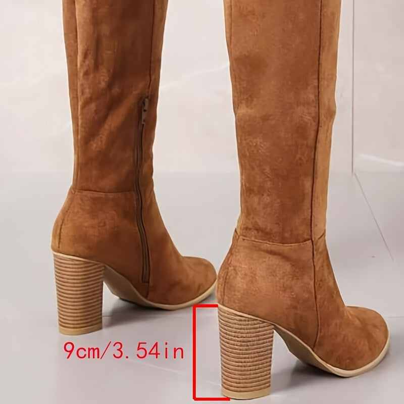 The Muse - Long Fashion Boots in Light Brown - Comfortable & Lightweight