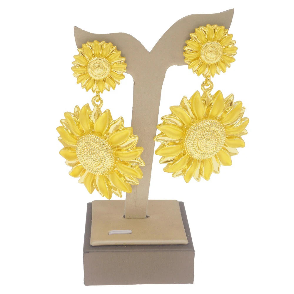 Muse Essentials - Gold Plated Big Earrings Pendant Style