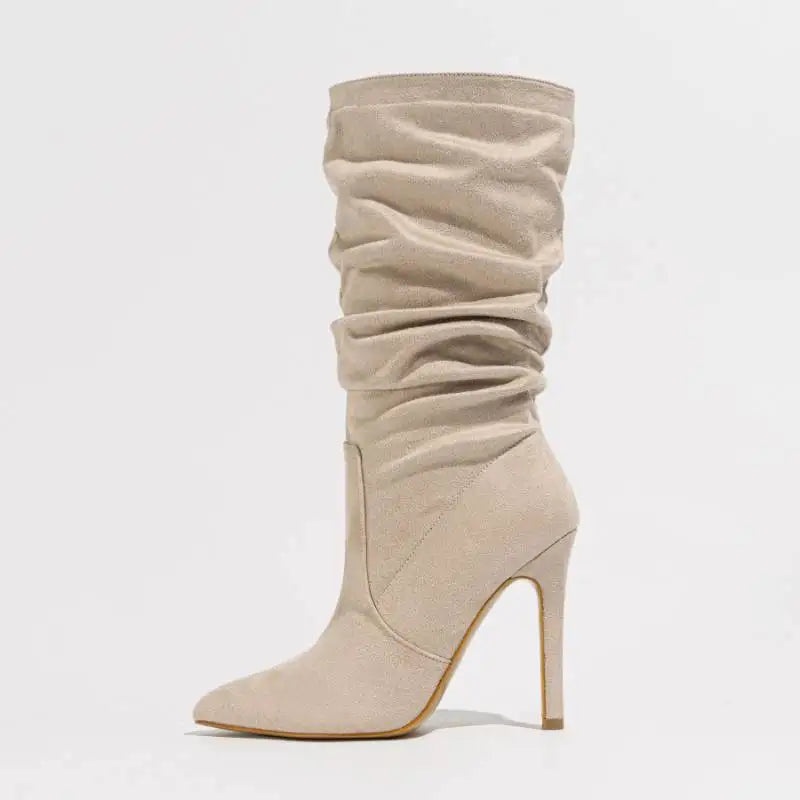 Ivy Muse - Suede Trendy Color Thin Heel Ankle Boots