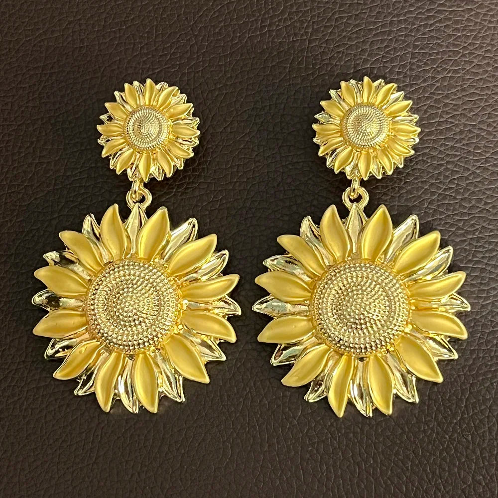 Muse Essentials - Gold Plated Big Earrings Pendant Style