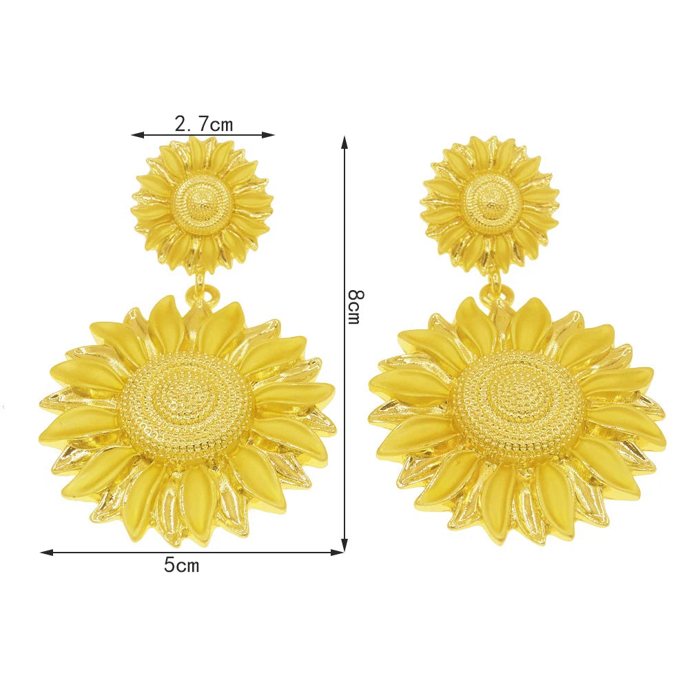 Muse Essentials - Gold Plated Big Earrings Pendant Style