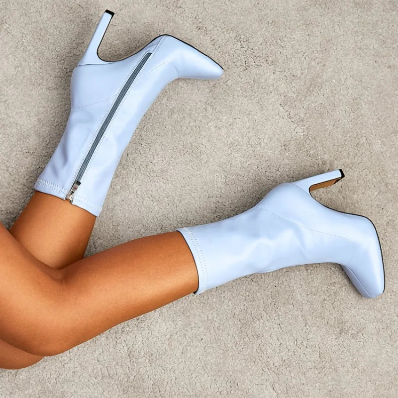 Be Mused - Trendy Color Chunky Heel Ankle Boots