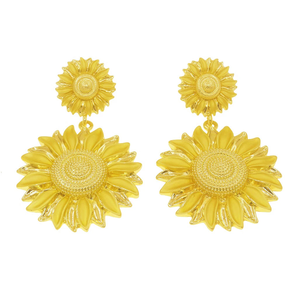 Muse Essentials - Gold Plated Big Earrings Pendant Style