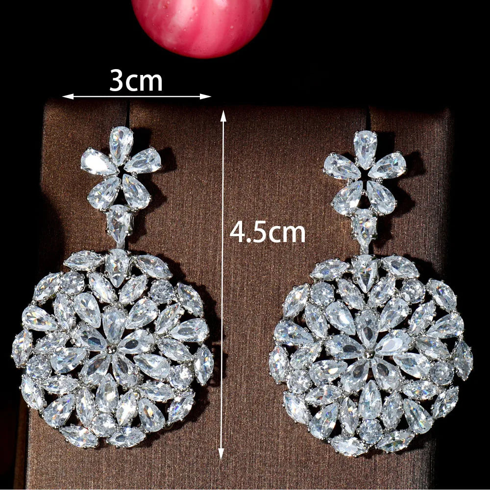 Muse Essentials - Sparkle CZ Water Drop Flower Earrings