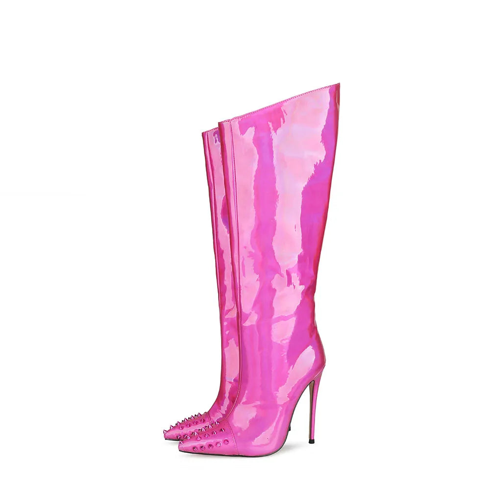 The Muse - Stiletto Glam Heels Colorful Knee High Boots