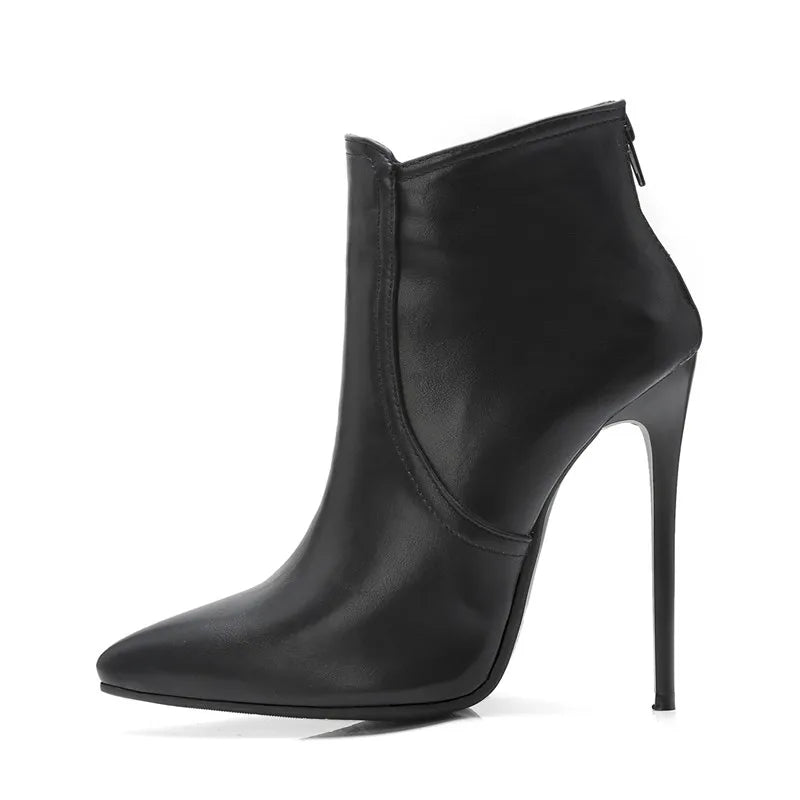Be Mused - Black Women's high-heeled Ankle Boots Point Toe Sexy Short Boot