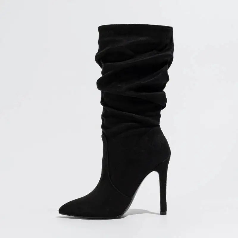 Ivy Muse - Suede Trendy Color Thin Heel Ankle Boots