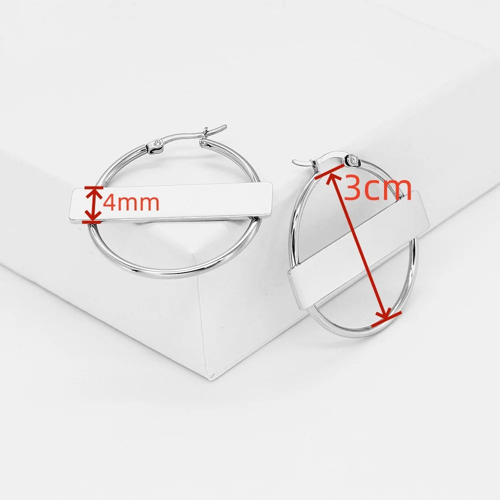 Muse Essentials - Custom Stainless Steel Hoop Engraved Big Earrings