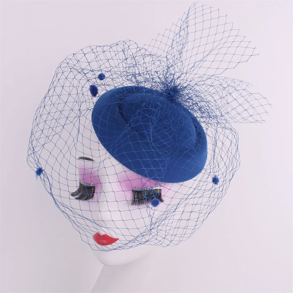Ivy's Crown Black Veil Top Hat Retro Fascinator Hat