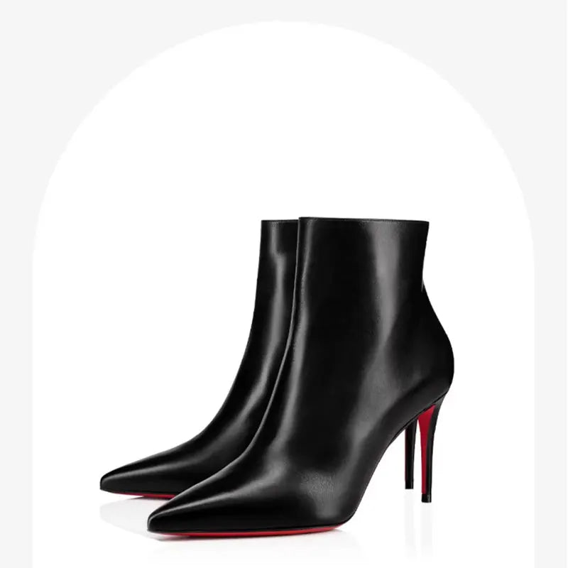 The Muse Edit New Classy High Heel Knee Fashion Pointed Side Zipper Fashion Women's Mid Top Boots