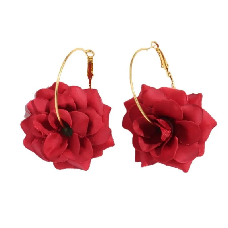 Muse Essentials - Big Bright Roses Exquisite Gentle Earrings