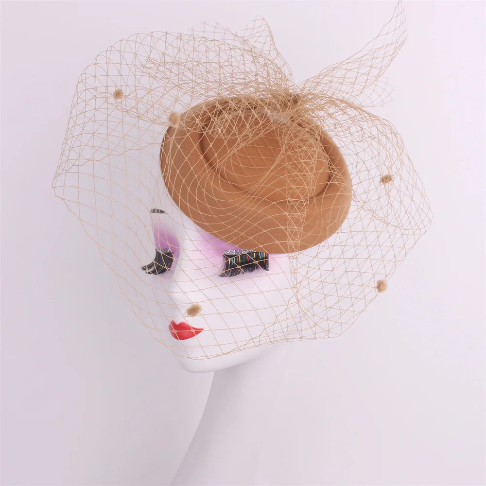 Ivy's Crown Black Veil Top Hat Retro Fascinator Hat