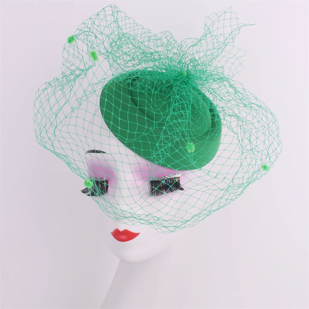 Ivy's Crown Black Veil Top Hat Retro Fascinator Hat