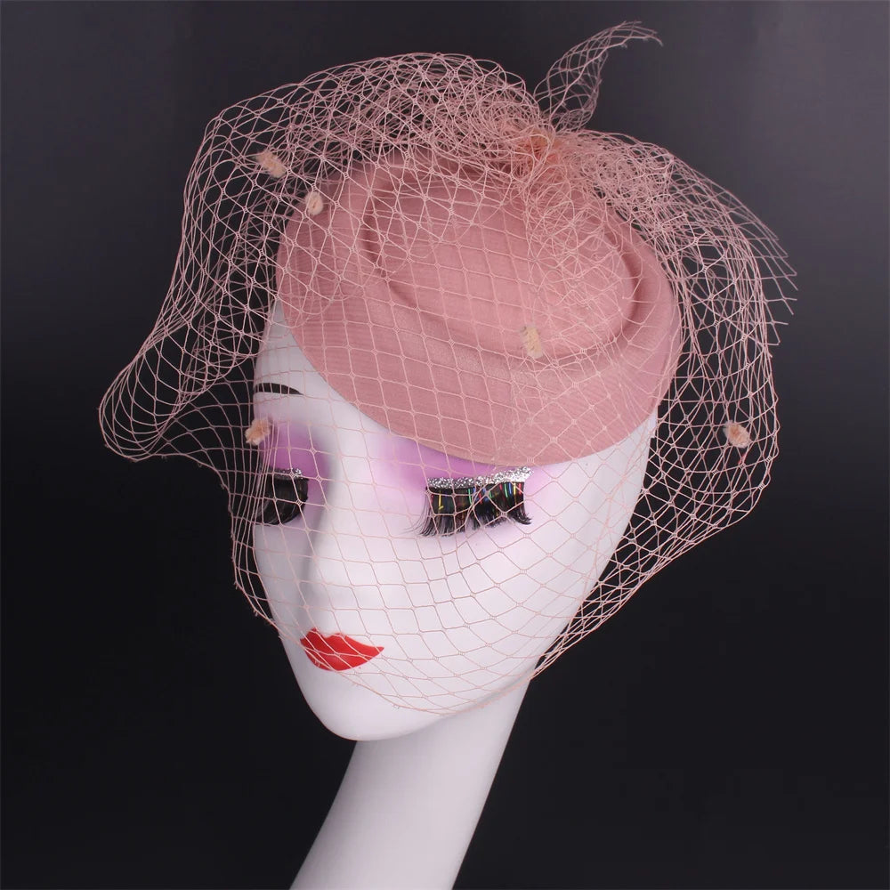 Ivy's Crown Black Veil Top Hat Retro Fascinator Hat