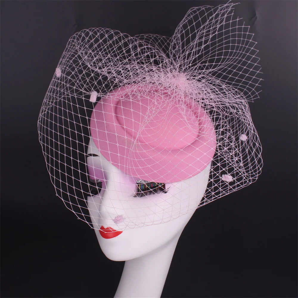 Ivy's Crown Black Veil Top Hat Retro Fascinator Hat