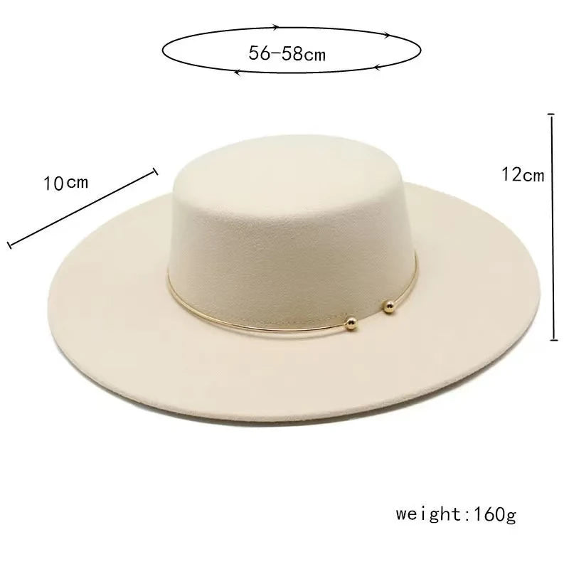 Ivy's Crown Fedora Hats for Women Flat Top Fashion Elegant Dress Caps