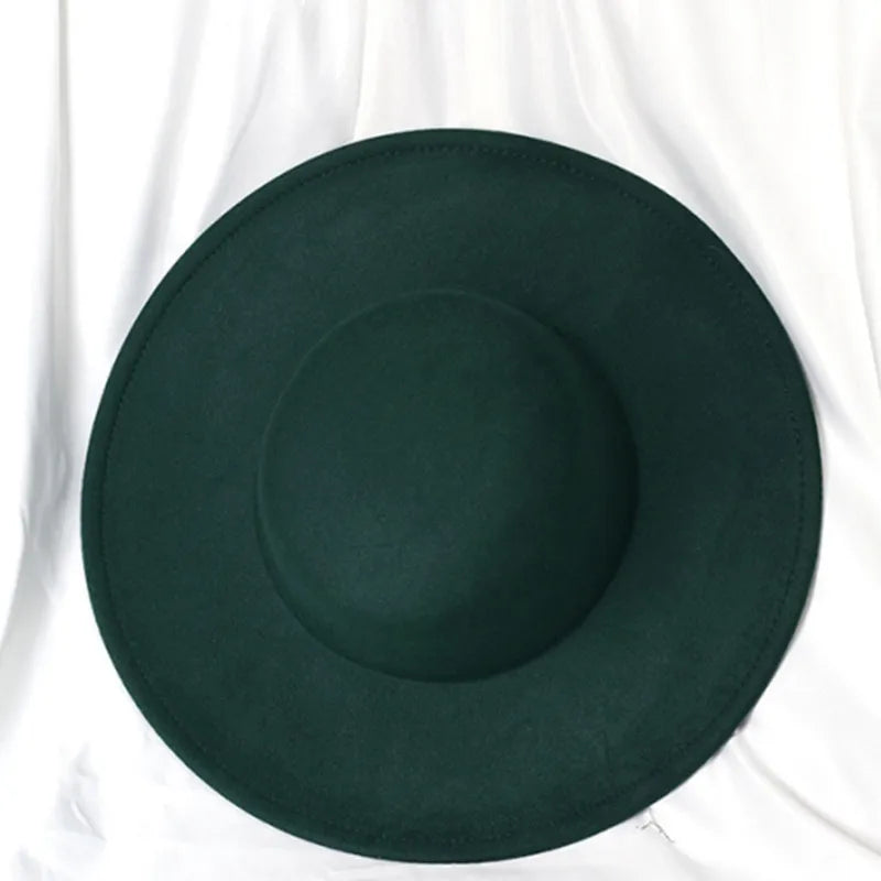 Ivy's Crown Brim Fedora Hat Flat Brim