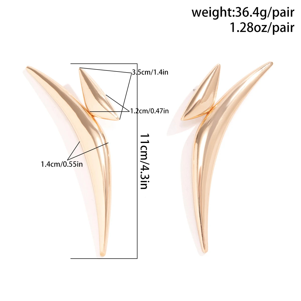 Muse Essentials - Exaggerated Statement Irregular Geometric Big Stud Earrings