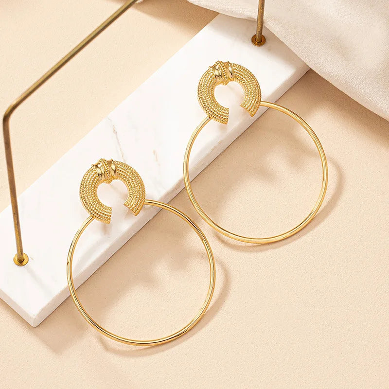 Muse Essentials - Large Circle Earrings for Women Simple Fashion Ear Jewelry