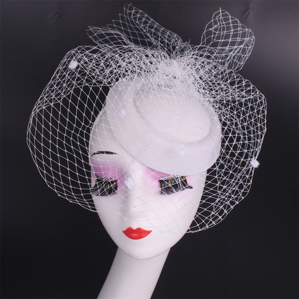 Ivy's Crown Black Veil Top Hat Retro Fascinator Hat