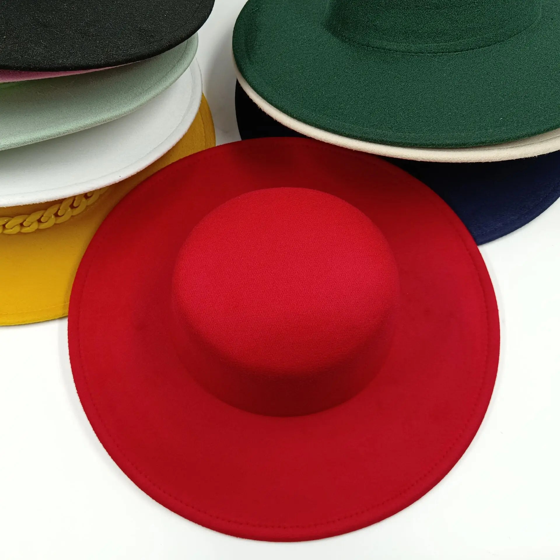 Ivy's Crown Brim Fedora Hat Flat Brim