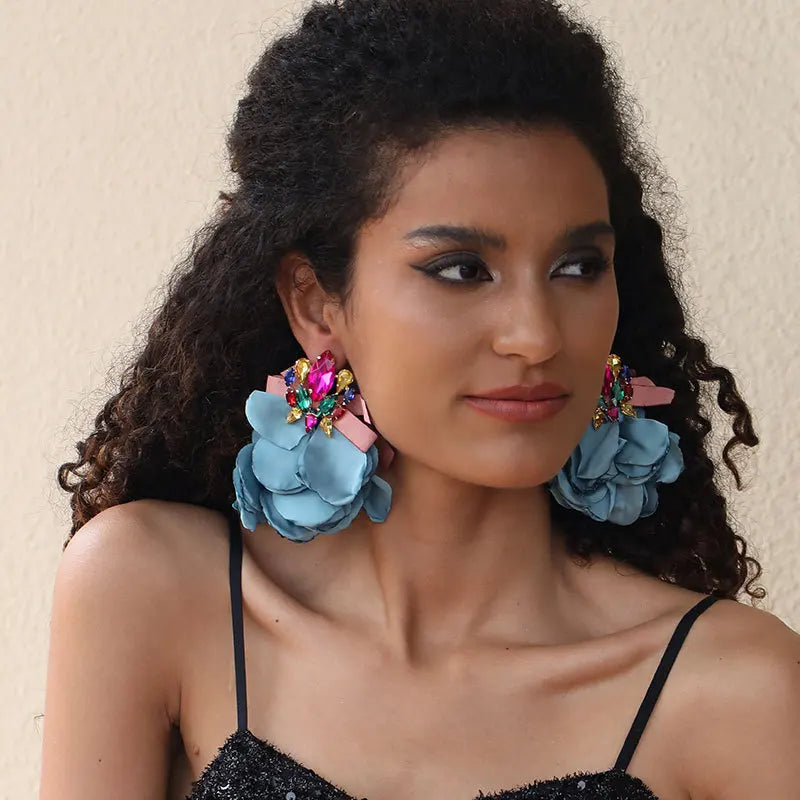 Muse Essentials - Statement Bohemian Flowers Big Dangle Earrings