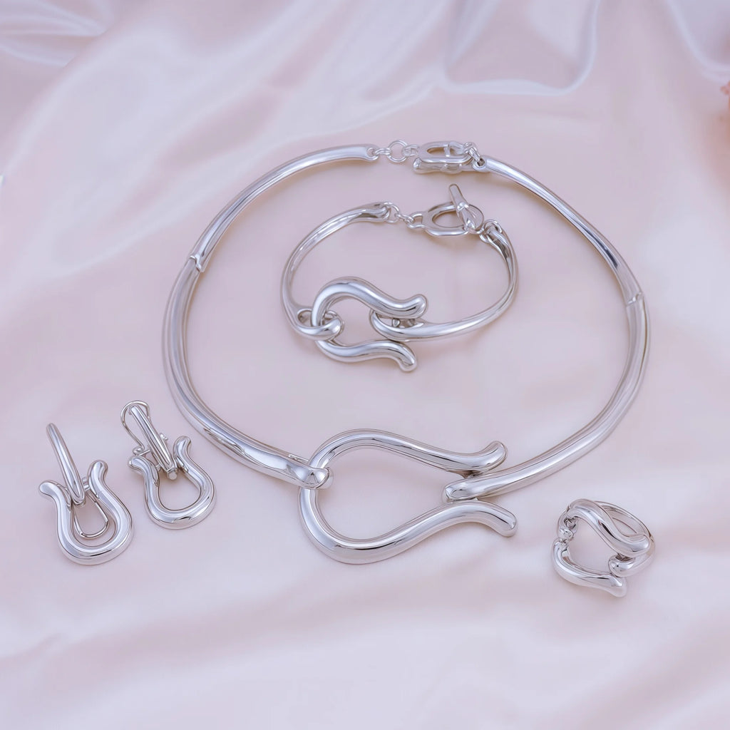 Muse Essentials Fashion Jewelry Sets For Women Gold Color Choker Necklace Earring Set