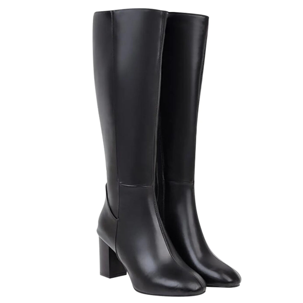The Muse Step Edit Women's High Boots Fashion Soft Leather Back Zipper Long Boots