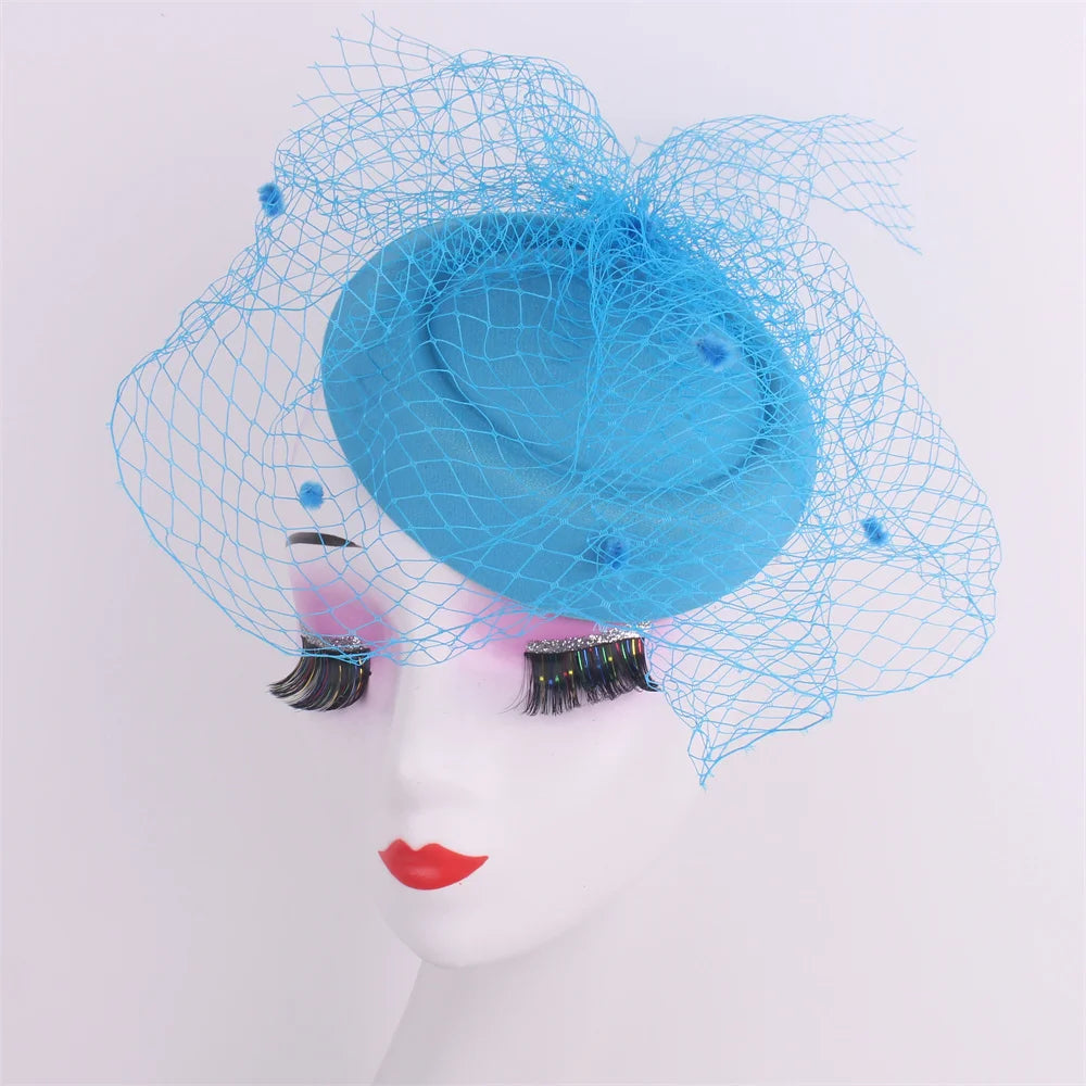 Ivy's Crown Black Veil Top Hat Retro Fascinator Hat