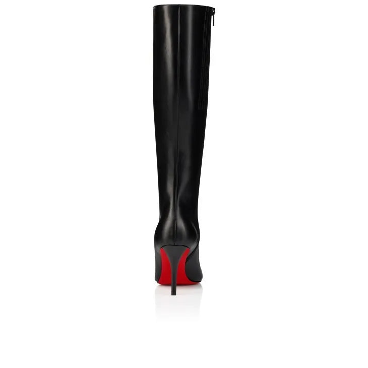 The Muse Step Edit Women's New Red Bottoms Slim High-Heeled Red Bottom Boots with Fashionable Pointed Side Zipper