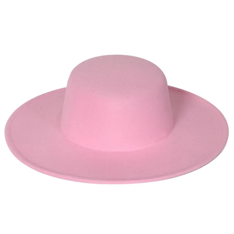 Ivy's Crown Brim Fedora Hat Flat Brim