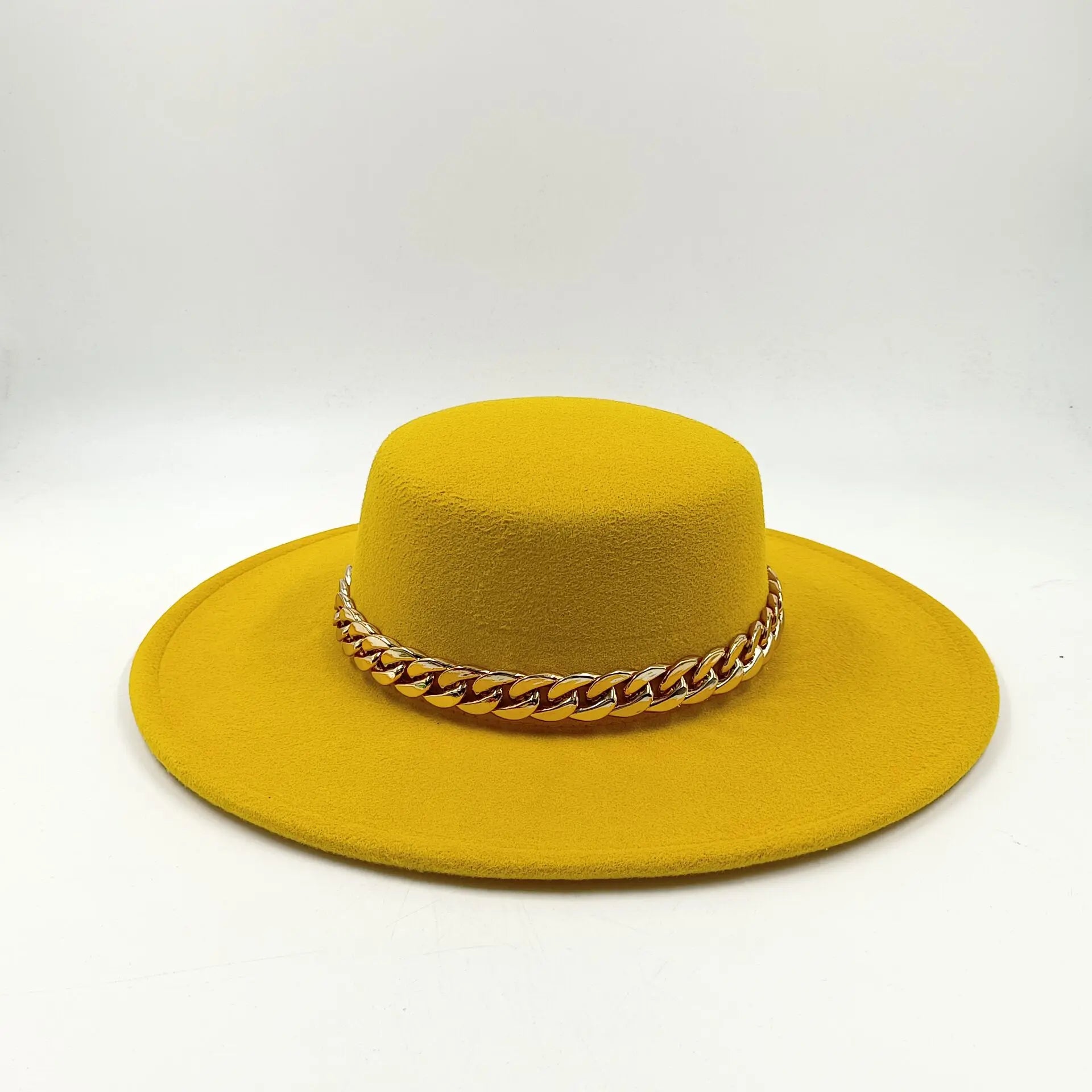 Ivy's Crown Brim Fedora Hat Flat Brim