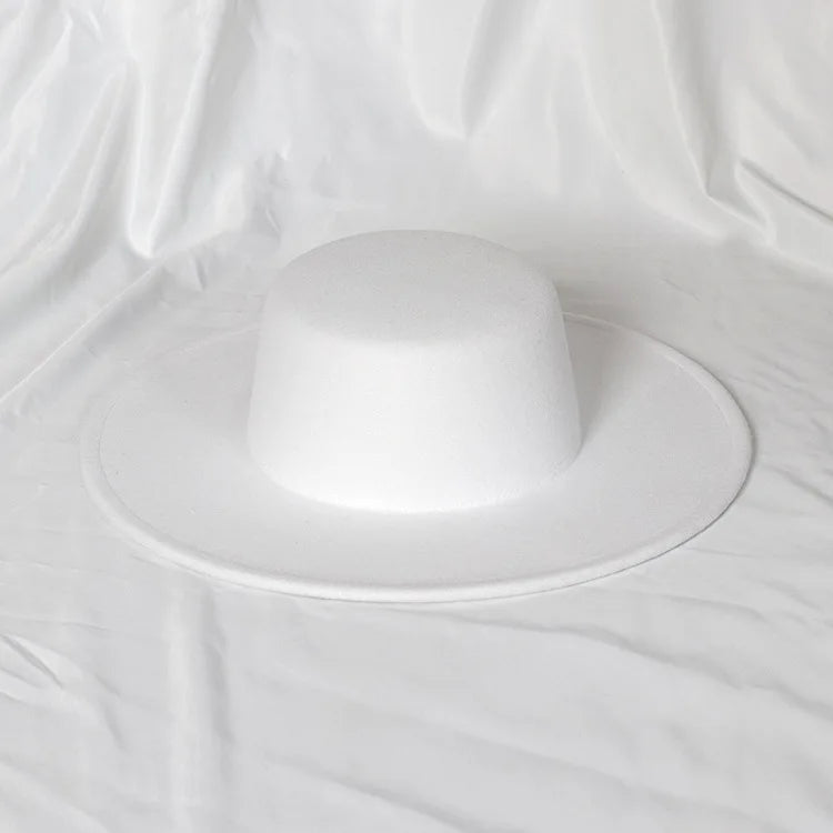 Ivy's Crown Brim Fedora Hat Flat Brim