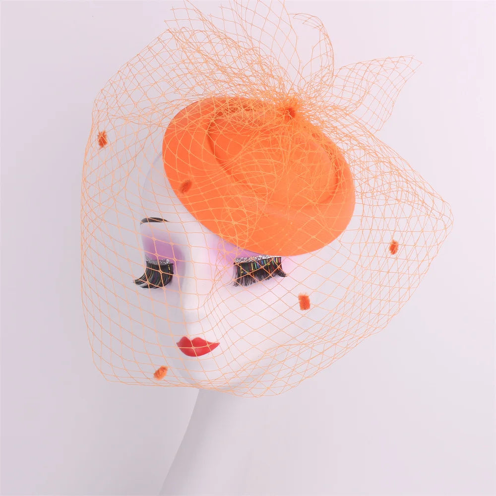 Ivy's Crown Black Veil Top Hat Retro Fascinator Hat