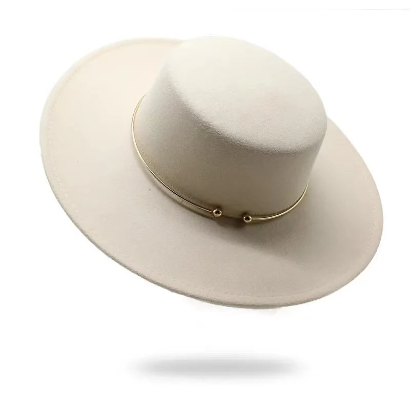 Ivy's Crown Fedora Hats for Women Flat Top Fashion Elegant Dress Caps