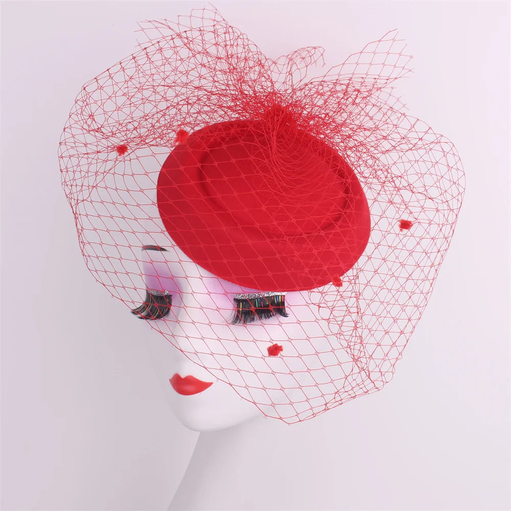 Ivy's Crown Black Veil Top Hat Retro Fascinator Hat