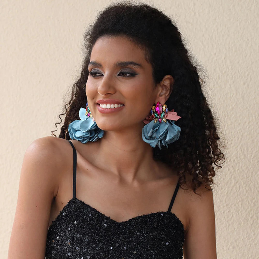 Muse Essentials - Statement Bohemian Flowers Big Dangle Earrings