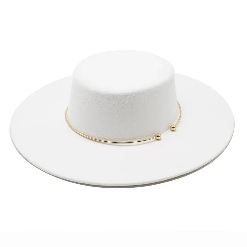 Ivy's Crown Fedora Hats for Women Flat Top Fashion Elegant Dress Caps
