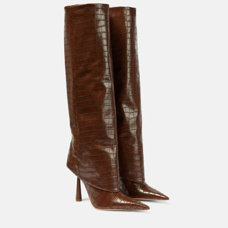 The Muse Step Edit Elegant Women's High-heeled Knee High Boots