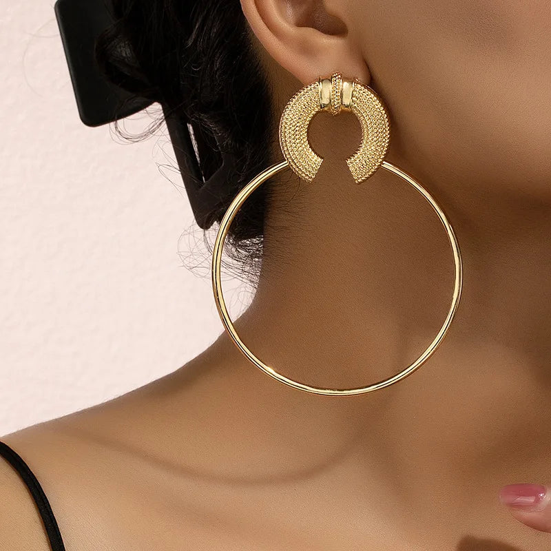 Muse Essentials - Large Circle Earrings for Women Simple Fashion Ear Jewelry