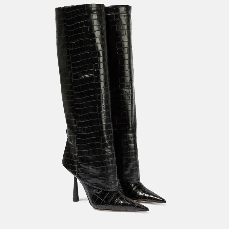 The Muse Step Edit Elegant Women's High-heeled Knee High Boots