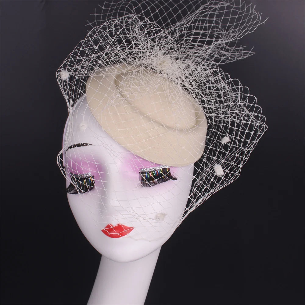 Ivy's Crown Black Veil Top Hat Retro Fascinator Hat