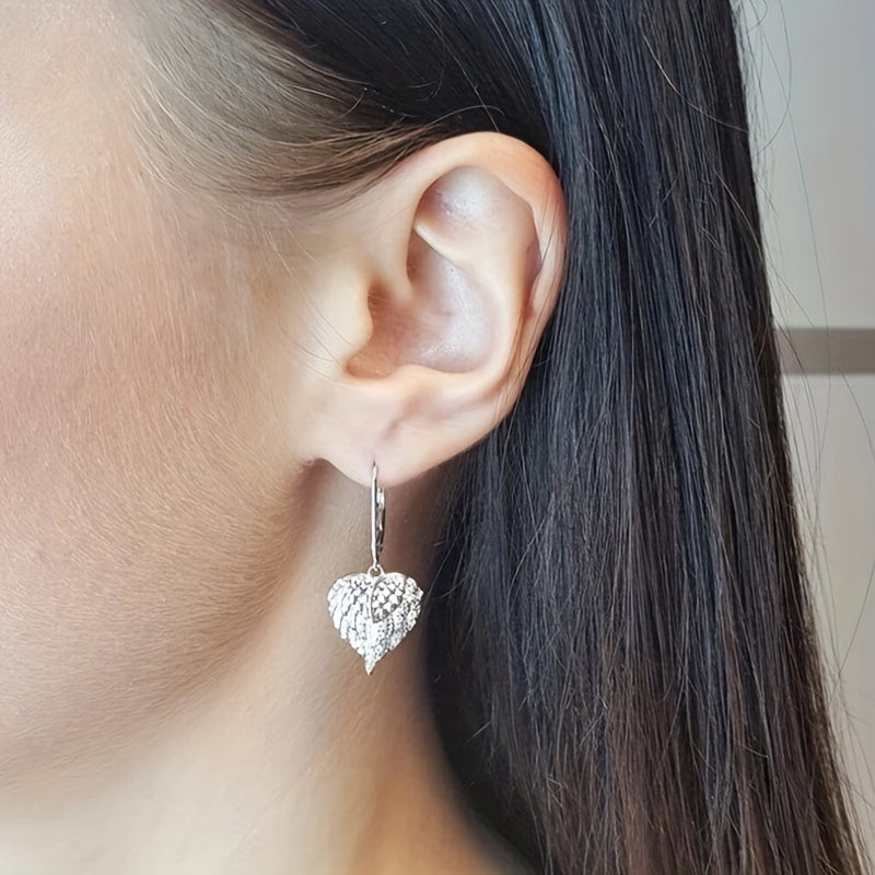 Muse Essentials - Elegant Heart Circle Earrings with Micro Paved Zirconia